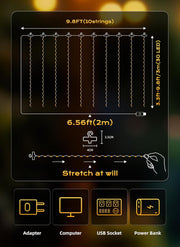 Brightown_300_LED_Fairy_Curtain_Lights,_Warm_White/Purple/White/Pink__Curtain_String_Lights,_USB_Plug_in_8_Lighting_Modes_Christmas_Decoration,_Hanging_Lights_with_Remote_for_Bedroom_Indoor_Weddings_Dorm