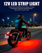 Keiurot_12V_Led_Light_Strip_32CM_Waterproof_LEDs_Light_Strips_for_Cars_Motorcycles_Golf_Cart_Interior_&_Exterior_Marine_Boat_Red/Blue/Green/ICE_Blue/White/Pink/Amber__Led_Strip_Lights_5050_18SMD,Pack_of_4