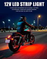 Keiurot_12V_Led_Light_Strip_32CM_Waterproof_LEDs_Light_Strips_for_Cars_Motorcycles_Golf_Cart_Interior_&_Exterior_Marine_Boat_Red/Blue/Green/ICE_Blue/White/Pink/Amber__Led_Strip_Lights_5050_18SMD,Pack_of_4