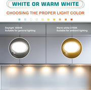 Single_LED_Puck_Light_for_Under_Obove_Cabinet_Counter_Bar_Shelf_Back_Lighting,_120V_Electric_Direct_Wall_Plug_in,_Handy_On_Off_Switch,_Black_Cables,_2_Packs,_Warm_White/Daylight