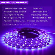 6.6ft_Black_Light_LED_Strips,_120_Lamp_Beads,_USB_Cable_1.5m_LED_Black_Light_Strip_Kit,_DC5V_10W_Flexible_Blacklight_strip_lights,_Non-Waterproof_UV_Light_Strip_for_Indoor,_TV_Decor,_Party,_Halloween