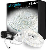 phopollo_White_LED_Strip_Lights,_16.4ft/20FT/25FT/50FT_Dimmable_Daylight_White/Warm_White_Led_Light_Strip,_LEDs_Flexible_Led_Lights_for_Bedroom,_Mirror,_Kitchen_Decoration