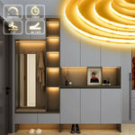 OMIKA_COB_LED_Strip_Lights,_6.56FT_Warm_White/Cool_White/Natural_White/Red/Green/Pink/Blue_Battery_Powered_640LED_LED_Strip_Lights_with_Remote_Control_Timer_Dimmable_Flexible_Cuttable_Tape_Lights_for_Cabinet_Shelves_Bedroom