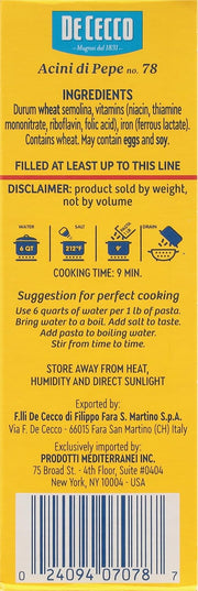 De_Cecco_Acini_Di_Pepe_No._78_Pasta,_16_Oz,_Authentic,_Slow_Dried,_Made_with_Semolina_and_Durum_Wheat,_Versatile_Pasta_for_Sauces_&_Recipes,_Made_in_Italy