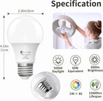 A19_LED_Light_Bulbs,60_W/100W_Equivalent_Soft_White/Daylight_2700k/5000K_with_E26_Base,800_Lumens_Non-Dimmable_LED_Bulbs,15000_Hours,_Ideal_for_Bedroom_Living_Room