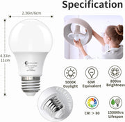 A19_LED_Light_Bulbs,60_W/100W_Equivalent_Soft_White/Daylight_2700k/5000K_with_E26_Base,800_Lumens_Non-Dimmable_LED_Bulbs,15000_Hours,_Ideal_for_Bedroom_Living_Room
