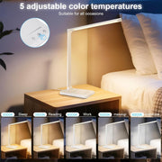White_crown_LED_Desk_Lamp_Dimmable_Table_Lamp_Reading_Lamp_with_USB_Charging_Port,_5_Lighting_Modes,_Sensitive_Control,_30/60_Minutes_Timer_(White,_First-Generation)
