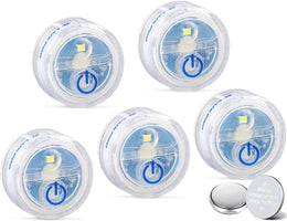 LUXPRO_Waterproof_Micro_LED_Puck_Lights_-_Adhesive_Lighting_Ideal_for_Under_Cabinets,_in_Tackle_Boxes,_or_On_Bookcases_-_Includes_Batteries_-_5_Pack