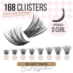 LASHVIEW_Lash-Extension-Clusters_168pcs_D_Curl_Lash_Clusters_Natural_Look_Cluster_Lashes_Extensions_Super_Thin_Band_&_Soft_Lashes_Reusable_9-16mm_MIX_(56D)_Eyelash_Cosmetic_Lash_Extension_Makeup_Daily_Lightweight_Synthetic_Eyelashes_Extensions