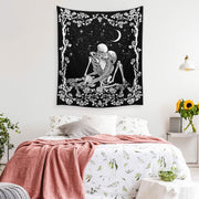 Wonrizon_The_Kissing_Lovers_Skull_Tapestry,Black_and_White_Romantic_Constellation_Skeleton_Tapestries_Wall_Hanging_decor_for_Living_Room_Bedroom_(30”x_40”)