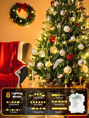 4_Pack_100_LED_Fairy_Lights_Battery_Operated_with_Remote,_33FT_Waterproof_Twinkle_Lights_with_Timer_&_8_Modes,_Fairy_String_Light_Outdoor_Indoor_for_Bedroom_Classroom_DIY_Christmas_Decor_(Warm_White)