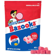 Bazooka_Bubble_Gum_Sugar-Free_Chewing_Gum_Cubes,_Bulk_in_Resealable_Bag,_100_Ct_in_Original_Pink_Flavor_w/_Bazooka_Joe_Comics,_Baseball_Party_Favors,_Nostalgic_90s_Candy