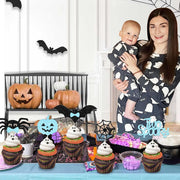 Halloween_Two_Spooky_Cupcake_Toppers_Birthday_Decorations_for_2_Year_Old_Boy,_36Pcs_Ghost_Dessert_Table_Blue_Black_Cupcake_Toppers_Decors_Birthday_Celebration_Party_Favor_Supplies