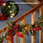 echosari_2_Pack_Battery_Operated_Christmas_Lights_Green_Wire_50_LED_Fairy_String_Light_with_Remote,_Timer,_Dimmable_for_Xmas_Tree_Wedding_Party_Decor