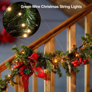 echosari_2_Pack_Battery_Operated_Christmas_Lights_Green_Wire_50_LED_Fairy_String_Light_with_Remote,_Timer,_Dimmable_for_Xmas_Tree_Wedding_Party_Decor