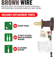 612_Vermont_20_Clear_Mini_Christmas_String_Lights_on_Brown_Wire_Cord,_UL_Approved_for_Indoor_Use_Only,_5_Foot_of_Lighted_Length,_6_Foot_of_Total_Length