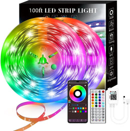 50_Feet/100FT/_130_Feet_Smart_LED/150/200_Feet_Feet_Strip_Lights_RGB_Sync_to_Music_with_40_Key_Remote_Controller_LED_Lights_for_Bedroom,Christmas_Lights_decration