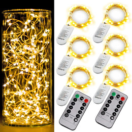6_Pack_Fairy_Lights_Battery_Operated_with_Timer_2PCS_Remote_LED__Twinkle_Lights_Waterproof_Silver_Wire_Fireflies_Lights_DIY_Mason_Jar_Wedding_Party_Christmas_Centerpiece_Table_Deco