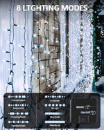 2_Pack_Solar_Christmas_Lights_Outdoor,_400_LED_144FT_Extra-Long_Solar_String_Lights_Waterproof_with_Green_Wire_8_Lighting_Modes,_Twinkle_Light_for_Xmas_Tree_Fence_Porch_Garden_Party_Decor,_Cool_White