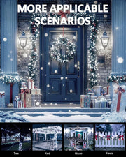 2_Pack_Solar_Christmas_Lights_Outdoor,_400_LED_144FT_Extra-Long_Solar_String_Lights_Waterproof_with_Green_Wire_8_Lighting_Modes,_Twinkle_Light_for_Xmas_Tree_Fence_Porch_Garden_Party_Decor,_Cool_White