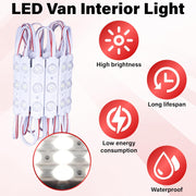 60_LED/120_Led_Van_Interior_Light_Kits,_12V_Led_Light_Strip,_Cargo_Van_Accessories,_Ceiling_Work_Lights_Kit,_Enclosed_Trailer_Lights_for_Truck_Vans_RV_Boats_Caravans,_20_Modules/40_Modules(White)