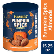 PLANTERS_Fall_Edition_Pumpkin_Spice_Almonds,_Pumpkin_Spice_Snacks,_Cooking_&_Baking_Nuts_&_Seeds,_Flavored_Almonds,_Seasonal_Nuts,_Fall_Party_Snacks,_Plant-Based_Protein,_15.25_oz_Canister