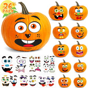 BainGsek_26_Pack_Halloween_Decoration_Stickers,_56_Fun_and_Classic_Pumpkin_Face_Stickers,_Pumpkin_Painting_Craft_Kit,_Halloween_Party_Gift_to_Kids_Decorations_to_Make_Jack_O_Lantern_Face_Decal