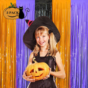LOLStar_3_Pack_Orange_Purple_Black_Photo_Booth_Props,3.3_X_6.6_ft_Halloween_Foil_Fringe_Curtains,Halloween_Party_Photo_Backdrop_Streamer_Backdrop_for_Birthday_Anniversary_Halloween_Party_Decoration