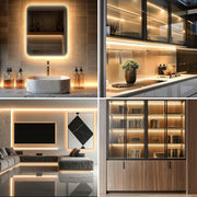 echosari_Strip_Lights_Battery_Operated,_3.3FT_Tape_Light_with_Self-Adhesive_Timer_Dimmable_Cuttable_Remote_Control_for_Indoor_Stairs_Cabinets_Shelves_TV_Home_Decor_(Warm_White/Cool_White)