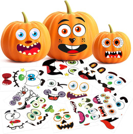 BainGsek_26_Pack_Halloween_Decoration_Stickers,_56_Fun_and_Classic_Pumpkin_Face_Stickers,_Pumpkin_Painting_Craft_Kit,_Halloween_Party_Gift_to_Kids_Decorations_to_Make_Jack_O_Lantern_Face_Decal