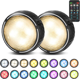 Battery_Operated_Puck_Lights_with_Remote_LED_Under_Cabinet_Lighting_Wireless_Stick_on_Lights_Color_Changing_Timer_Tap_Lights_for_Cabinets_Shelves_Closets_Display_Case_-_2/6_Pack-_Black/White