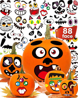 Greingways_Halloween_Pumpkin_Stickers,_Make_88_Funny_Face_Pumpkin_Decorating_Kit_for_Party_Decorations,_Pumpkins_Painting_Kit_Halloween_Crafts_Gifts_Games_for_Kids