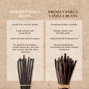 PREMA_VANILLA_Madagascar_Vanilla_Beans,_Grade_A_Bourbon_Pods_For_Making_Vanilla_Extract,_Good_For_Cooking_And_Baking,_Rich_and_Intense_Aroma,_Pack_of_10_Beans_Plus_1_Gift_Bean
