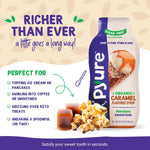 Pyure_Organic_Caramel_Dessert_Syrup_|_Sugar-Free_Caramel_Topping_for_Keto_Ice_Cream,_Pancakes,_Low_Carb_Sweets_|_1g_Net_Carb,_Gluten-Free,_Vegan,_Non-GMO,_Plant-Based,_Diabetic_Friendly_|_14_oz
