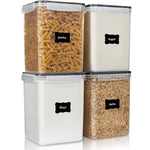 Vtopmart_Large_Food_Storage_Containers_5.2L_/_176oz,_4_Pieces_BPA_Free_Plastic_Airtight_Canisters_for_Flour,_Sugar,_Baking_Supplies,_Rice_with_Lids,_4_Measuring_Cups_and_24_Labels,_Black_Kitchen_Set_Utensils