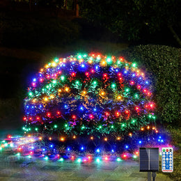 WBao_Solar_Christmas_Lights_Outdoor_200LED_8.4ft_x_5.2ft_Christmas_Net_Lights_with_Remote,_8_Lighting_Modes,_Timer,_Waterproof_for_Lawn,_Bushes,_Shrubs,_Trees_Outdoor_Xmas_Decorations,_Multicolor