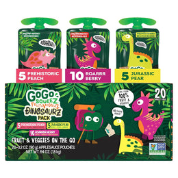 GoGo_squeeZ_Fruit_&_veggieZ_Applesauce_and_Puree_Variety_Pack,_Jurassic_Pear,_Roarrrr_Berry_&_Prehistoric_Peach,_3.2_oz_(Pack_of_20),_Unsweetened_Snacks_for_Kids,_BPA_Free_Pouches