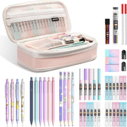 Nicpro_47PCS_Aesthetic_School_Supplies_in_Big_Capacity_Pen_Case,_Cute_Pastel_Mechanical_Pencils_0.5,_0.7,_0.9_&_2mm_Lead_Holder_with_25_Tube_Lead_Refills_4B_2B_HB_2H_Color,_Erasers_for_Student_Writing