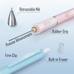 Four_Candies_Pastel_Mechanical_Pencil_Set_-_3PCS_0.7mm_Mechanical_Pencils_with_360PCS_HB_Lead_Refills,_3PCS_Erasers_and_9PCS_Eraser_Refills,_Cute_Pencils_for_School_Drawing_&_Writing