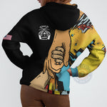 Father's Day Hoodie with Kid Holding Dad's Hand – Unique Graphic All over print 3D Sweatshirt/T-Shirt for Dad, Father's Day Gift Idea