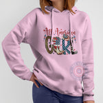 Leopard Stars Stripes All American Girl Hoodie Show Your Pride This 4th of July Choose TShirt Sweatshirt or Hoodie with Fun Mixed Print Letters