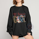 Leopard Stars Stripes All American Girl Hoodie Show Your Pride This 4th of July Choose TShirt Sweatshirt or Hoodie with Fun Mixed Print Letters