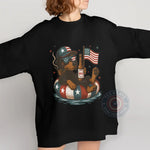 Independence Day Patriotic Beer Dog Hoodie Sweatshirt T-shirt July 4th