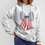 4th of July American Flag Bow T-Shirt – Cute USA Patriotic Sweatshirt & Hoodie, Independence Day