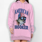 American Hooker Fish T-Shirt Hoodie Sweatshirt Show Your Pride This 4th of July with a Cool Patriotic Bass Graphic for Tee Sweat and Hood