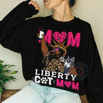 Liberty Cat Mom Mother's Day T-Shirt - Cute Mother Cat Print Sweatshirt/Hoodie Gift for Moms Ver 3