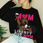 Liberty Cat Mom Mother's Day T-Shirt - Cute Mother Cat Print Sweatshirt/Hoodie Gift for Moms Ver 1