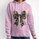 Mother's Day Camo Coquette Bow Sweatshirt – Old School Style Cotton Round Neck T-Shirt/Sweatshirt/Hoodie, Unisex Shirt for Men and Women