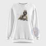 Camo Hunting Apparel - Dog with Hat T-Shirt/Sweatshirt/Hoodie by Old Boy Outfitters - Perfect Father's Day Gift