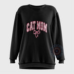 Mother's Day Cat Mom Coquette Pink Bows Soft Girl Era Hoodie/T-Shirt/Sweatshirt - Women's Crew Neck Casual Comfort Graphic Tee